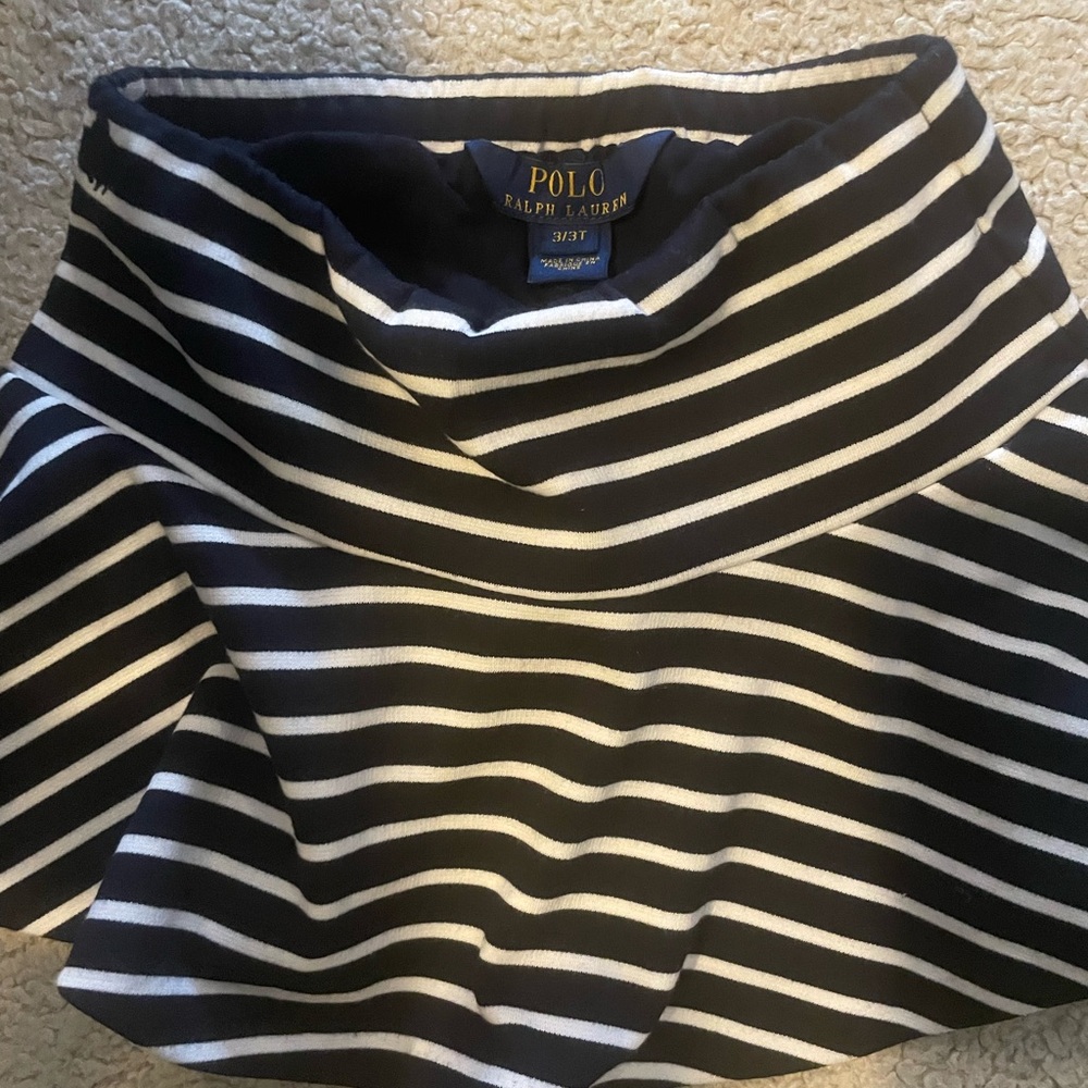 Polo Ralph Lauren black and white stripe miniskirt 3t